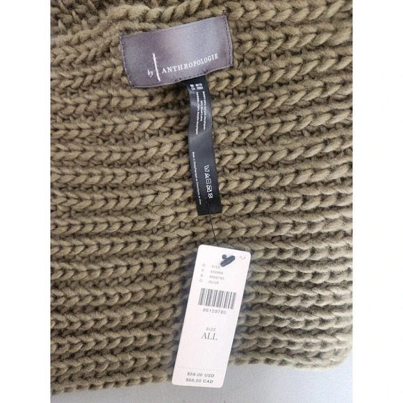 NWT By Anthropologie Colorful Fringe Scarf Olive 130'' L - Picture 6 of 8